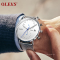 Reloj de pulsera milanesa de acero inoxidable de cuarzo de marca OLEVS, relojes de pulsera con personalidad fresca, reloj impermeable de alta calidad para hombres